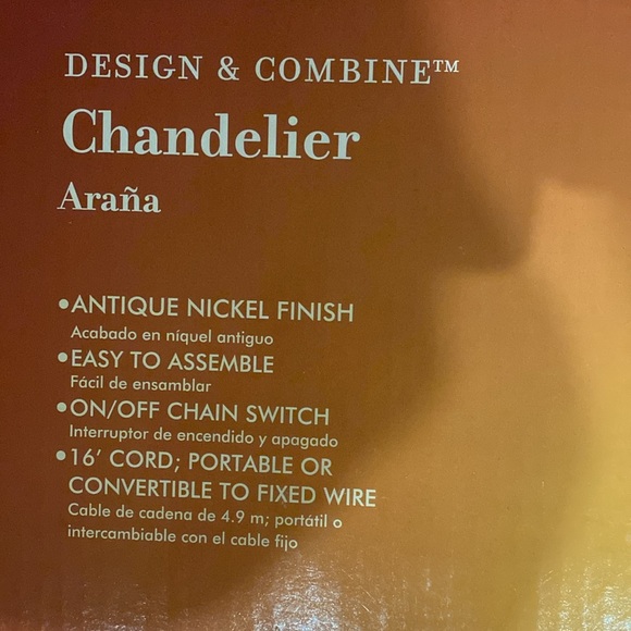 Small Chandelier. New in Box. Nickel Finish. - Picture 3 of 6